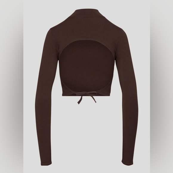 Aritzia Tops - Aritzia Sunday Best Brown Mock Neck Open Back Sweater